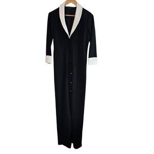 Marina Dress Womens Size Medium Black White Classic Whimsygoth Gown V-Neck Maxi
